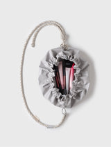 Сіра косметичка-сумка SELF-LOVE BAG GLOSSY GRAY у відкритому вигляді з косметикою